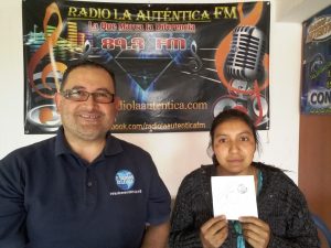 Karel with the owner of Radio La Autentica